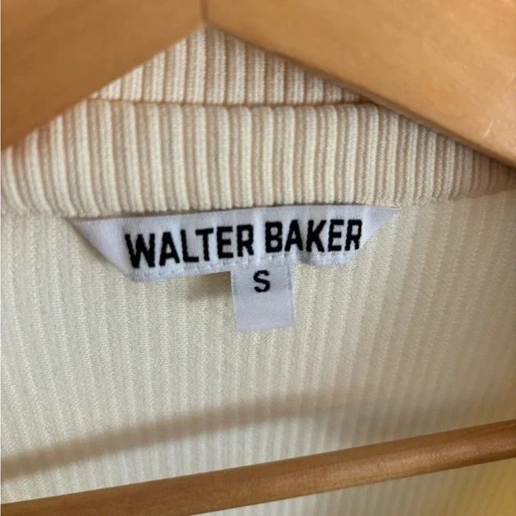 Walter Baker Helena ribbed knit midi dress in cream size small - Picture 7 of 9